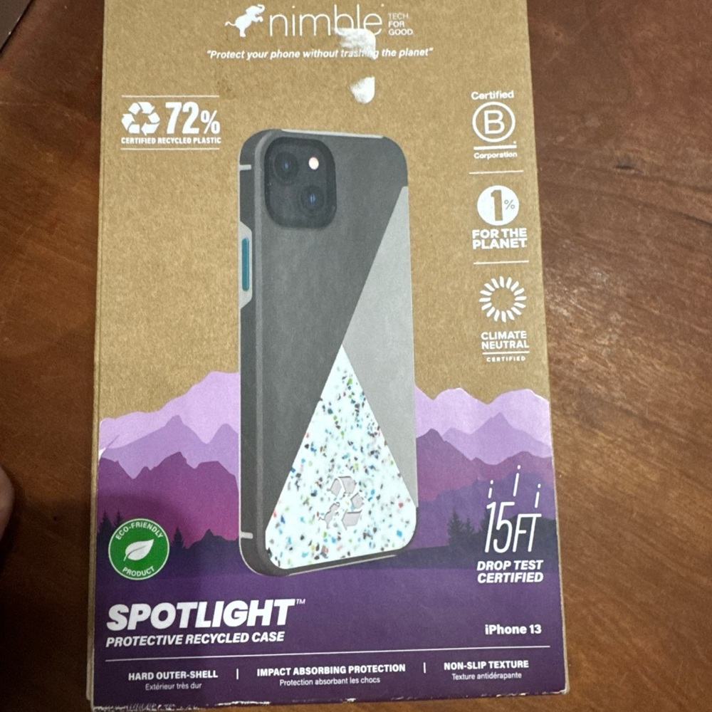 Spotlight Protective Recycled Case - Black for iPhone 13
